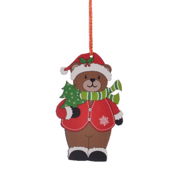 Χριστουγεννιάτικο Αρκουδάκι με Πράσινο Κασκόλ (12cm)